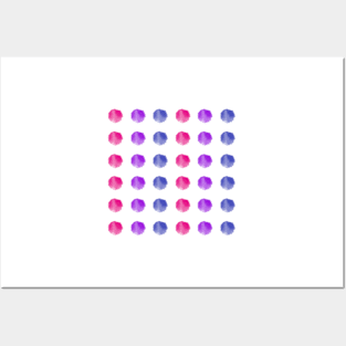 Watercolor Dots - bi pride Posters and Art